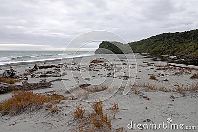 Ship Creek beach on West Coast New Zealand Stock Photo